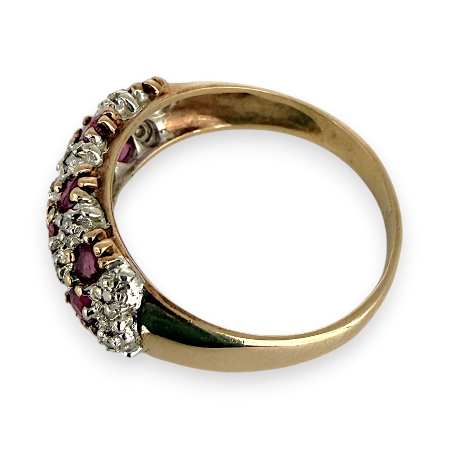 NZGD | 9ct Gold Ruby Harmony Ring Size P 1/2