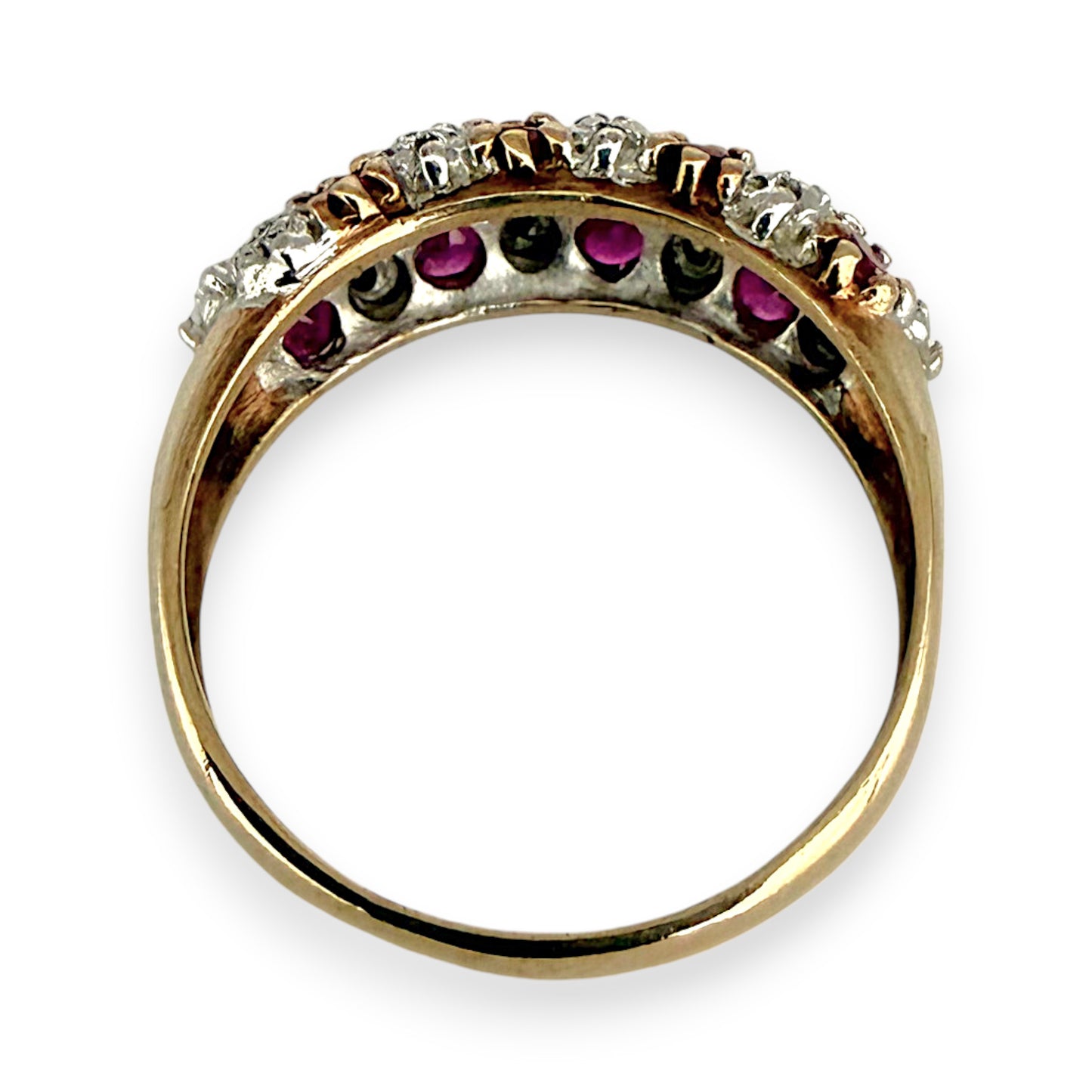 NZGD | 9ct Gold Ruby Harmony Ring Size P 1/2