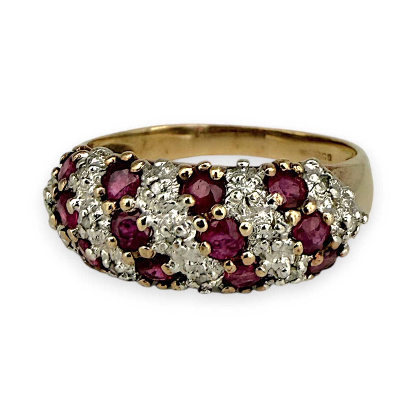NZGD | 9ct Gold Ruby Harmony Ring Size P 1/2