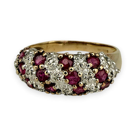NZGD | 9ct Gold Ruby Harmony Ring Size P 1/2