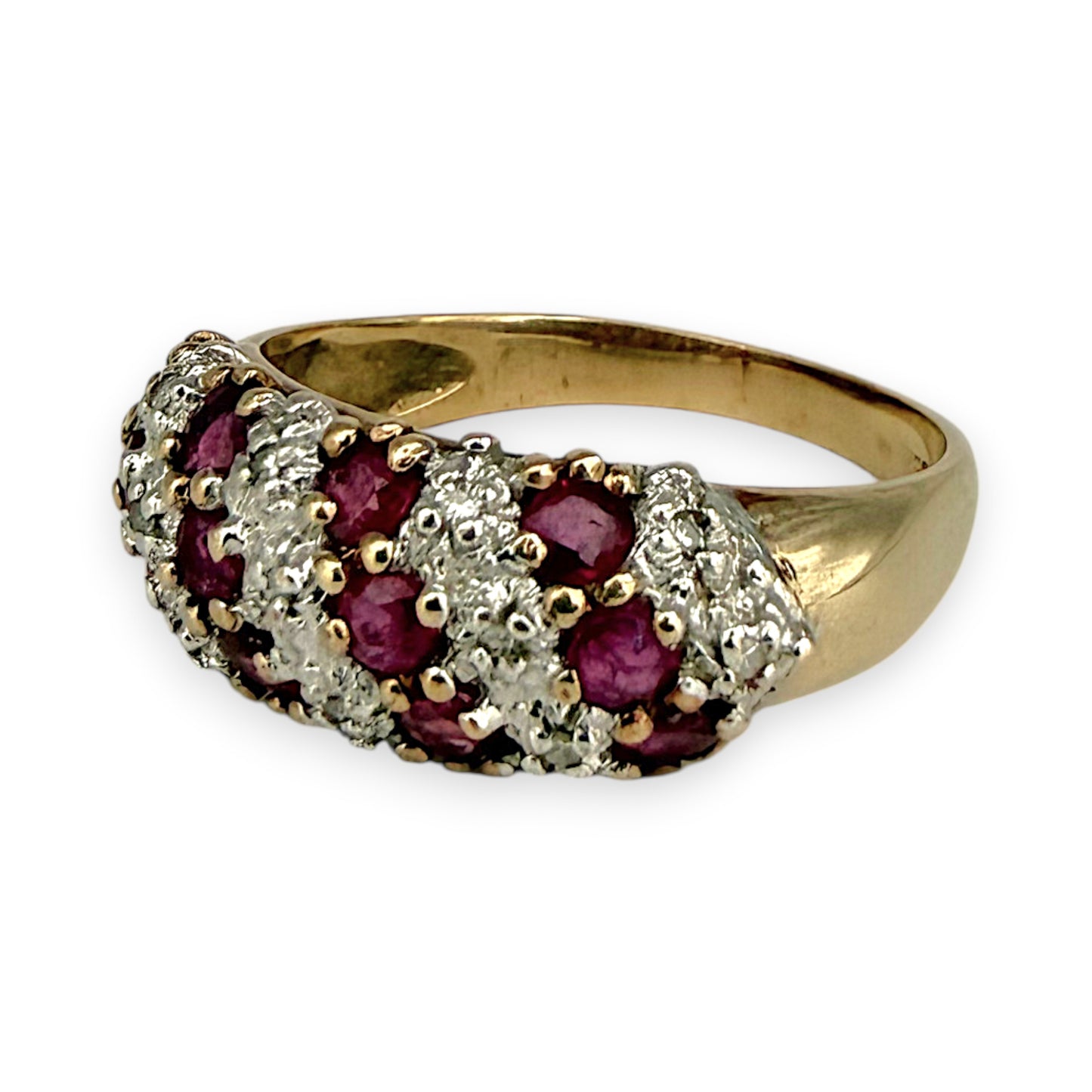 NZGD | 9ct Gold Ruby Harmony Ring Size P 1/2