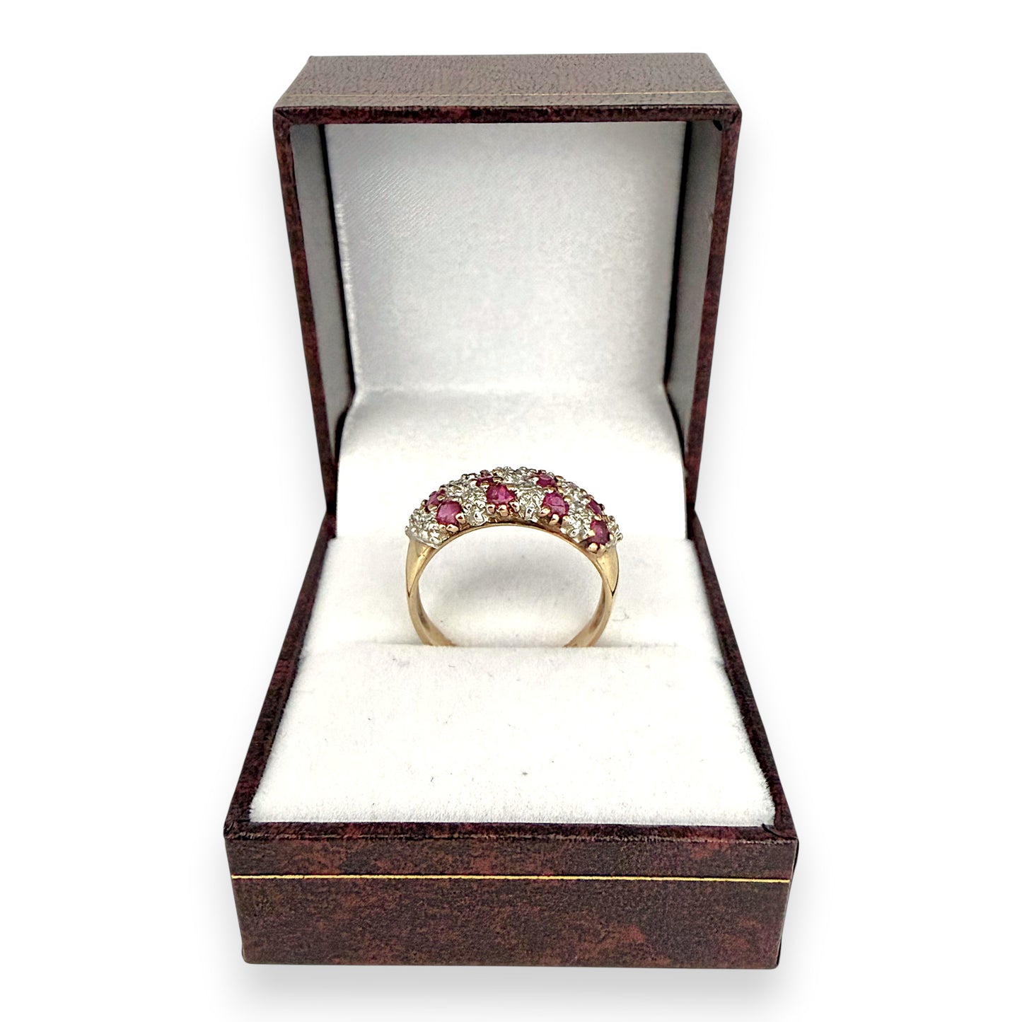 NZGD | 9ct Gold Ruby Harmony Ring Size P 1/2