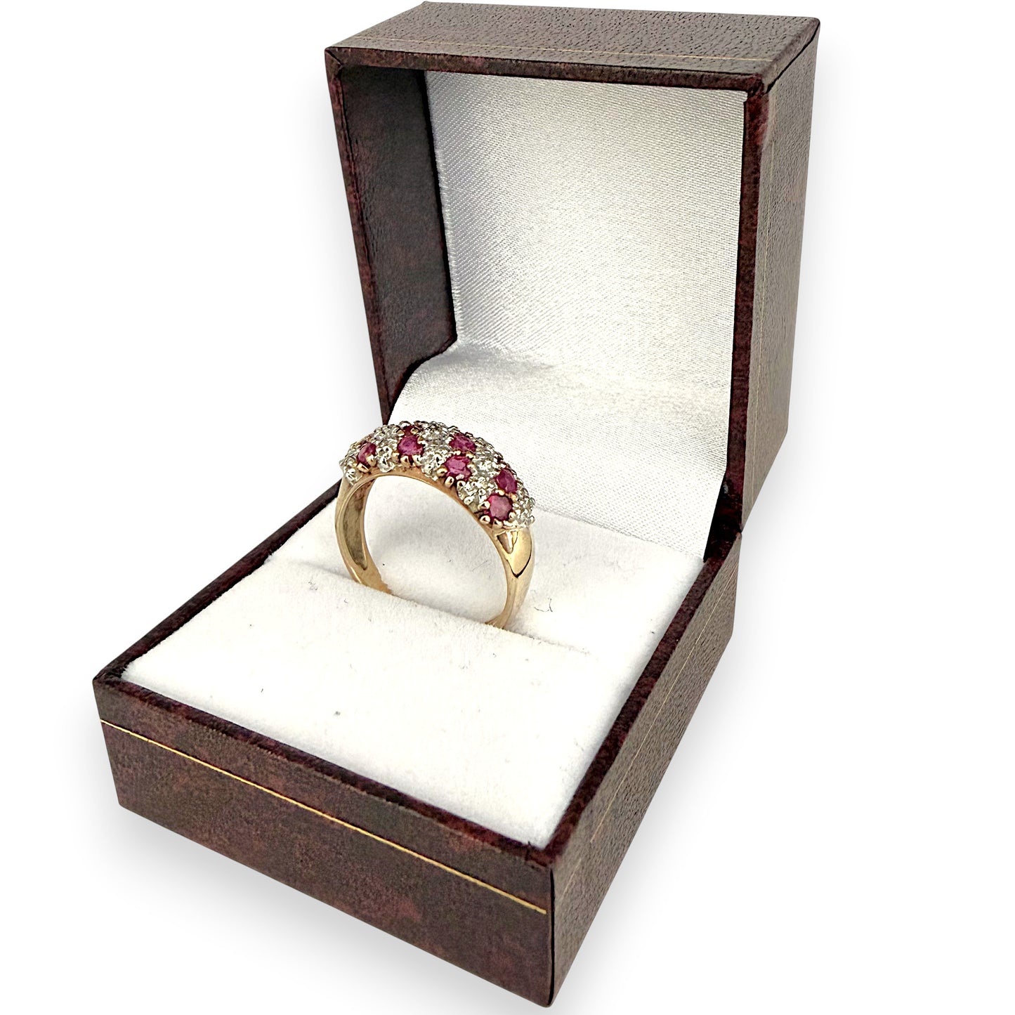 NZGD | 9ct Gold Ruby Harmony Ring Size P 1/2