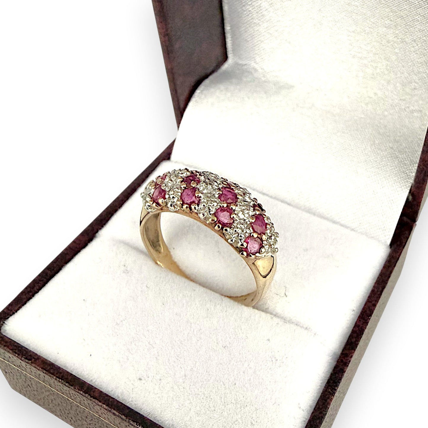 NZGD | 9ct Gold Ruby Harmony Ring Size P 1/2