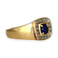 GOLD DEAL | 9ct (9K) Gold Diamond & Sapphire Ring Size Z+5 - PROUDS