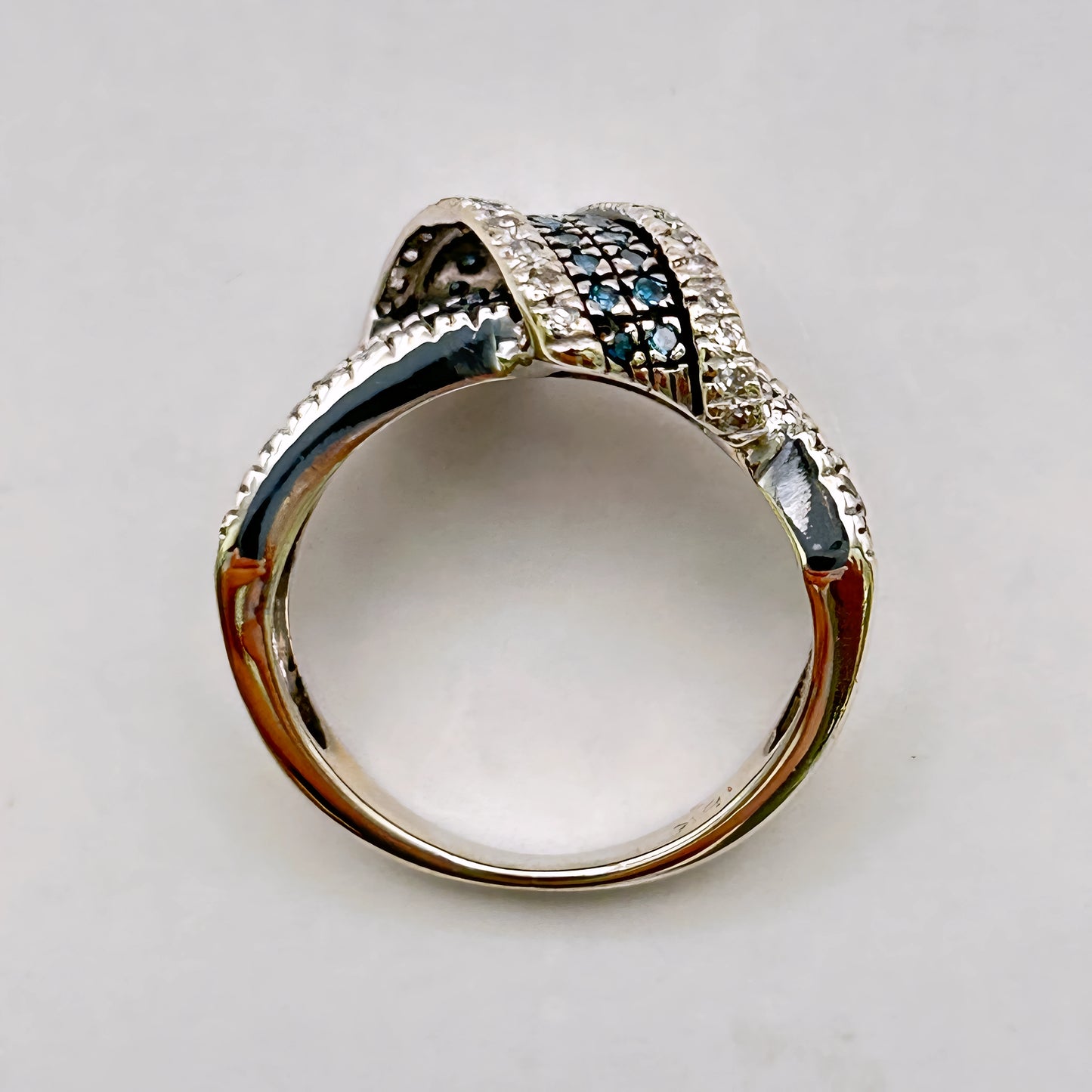 NZGD | 10ct White Gold Midnight Opulence Blue Diamond Ring Valuation $3,300