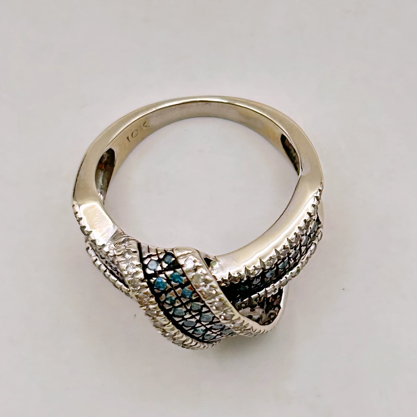 NZGD | 10ct White Gold Midnight Opulence Blue Diamond Ring Valuation $3,300