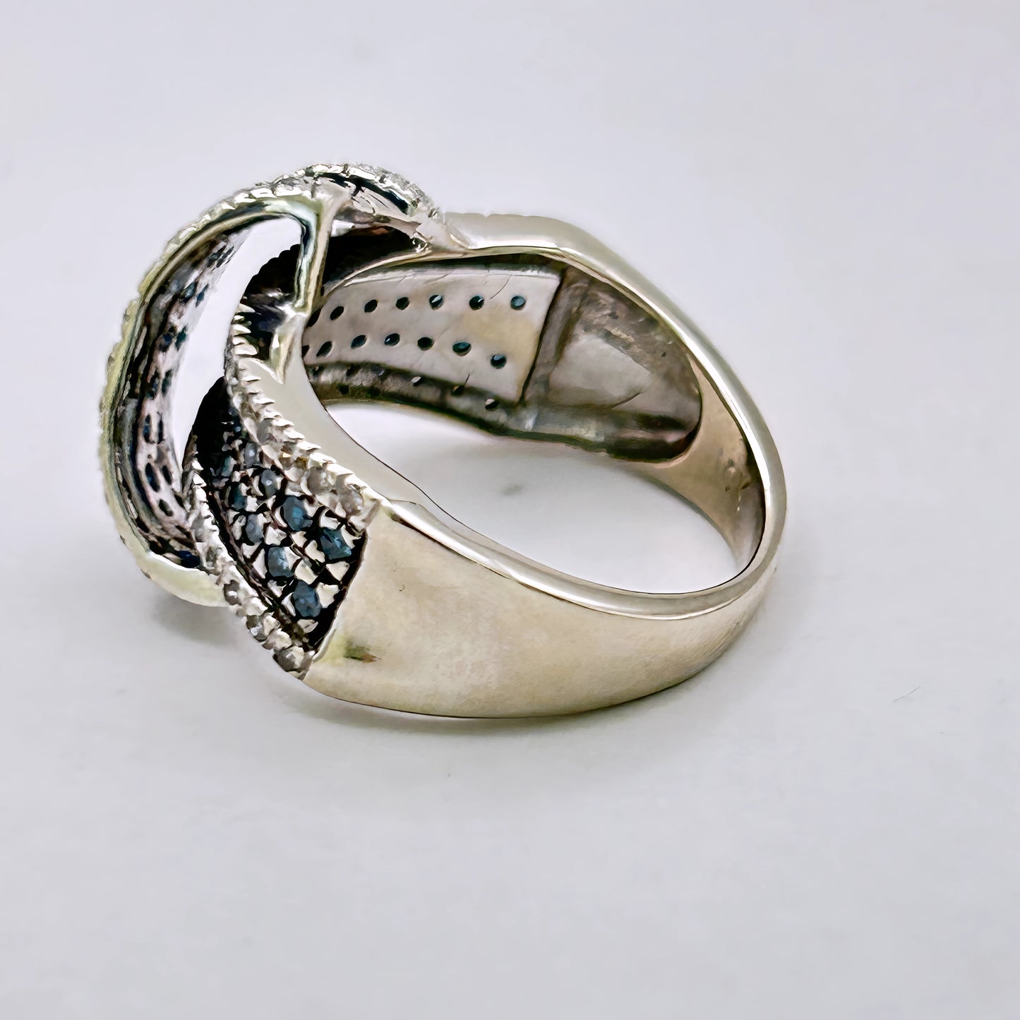 NZGD | 10ct White Gold Midnight Opulence Blue Diamond Ring Valuation $3,300