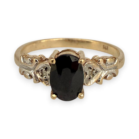 NZGD | 9ct Gold Vintage Midnight Sapphire Ring Size G