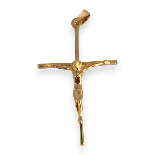 9ct Gold Crucifix Cross Sleek Pendant. R # 346