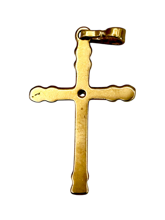 9ct Gold Round X Cross Pendant. R # 350