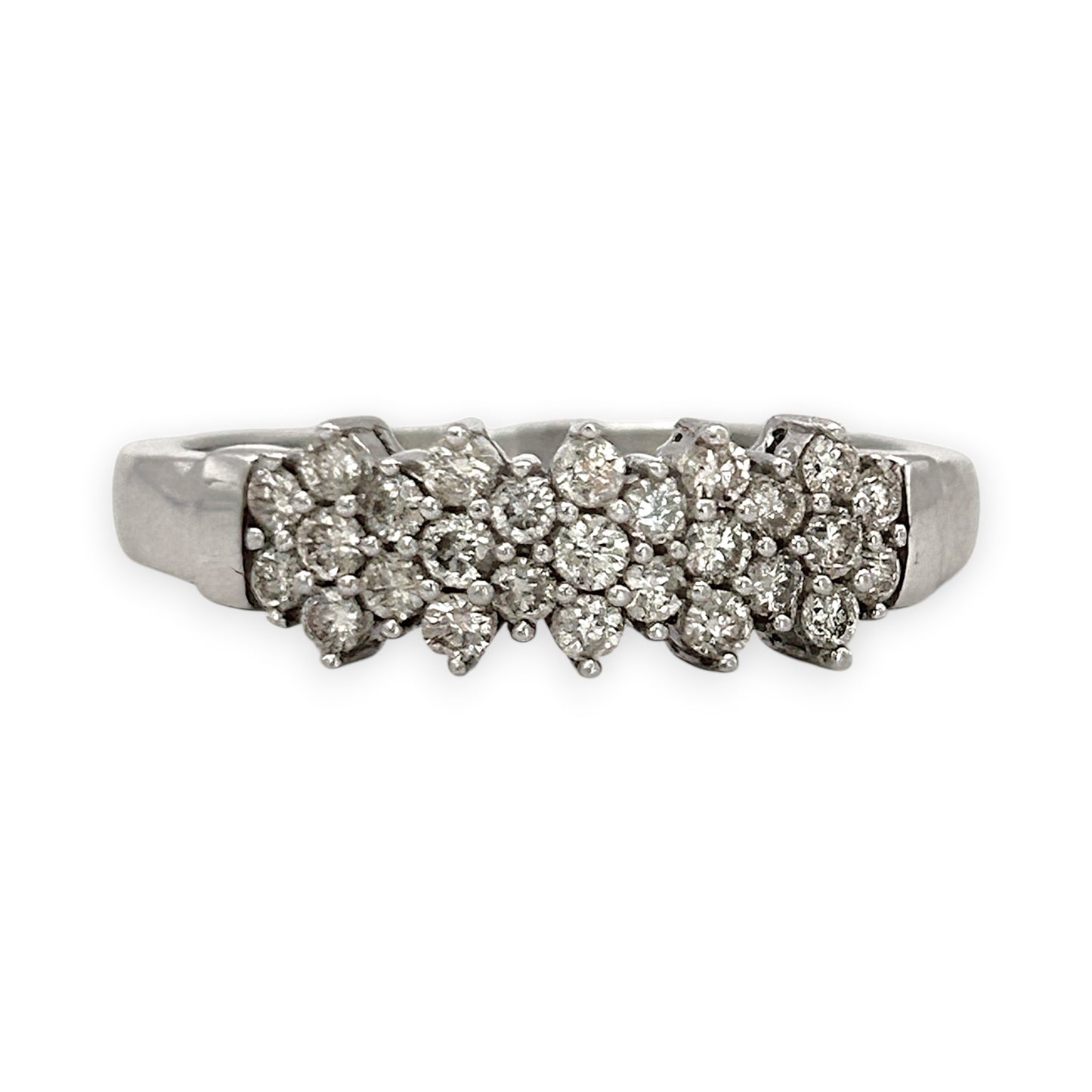 BRAND NEW | 9ct White Gold Ring - Snowlit Diamond Row Band
