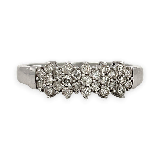 BRAND NEW | 9ct White Gold Ring - Snowlit Diamond Row Band