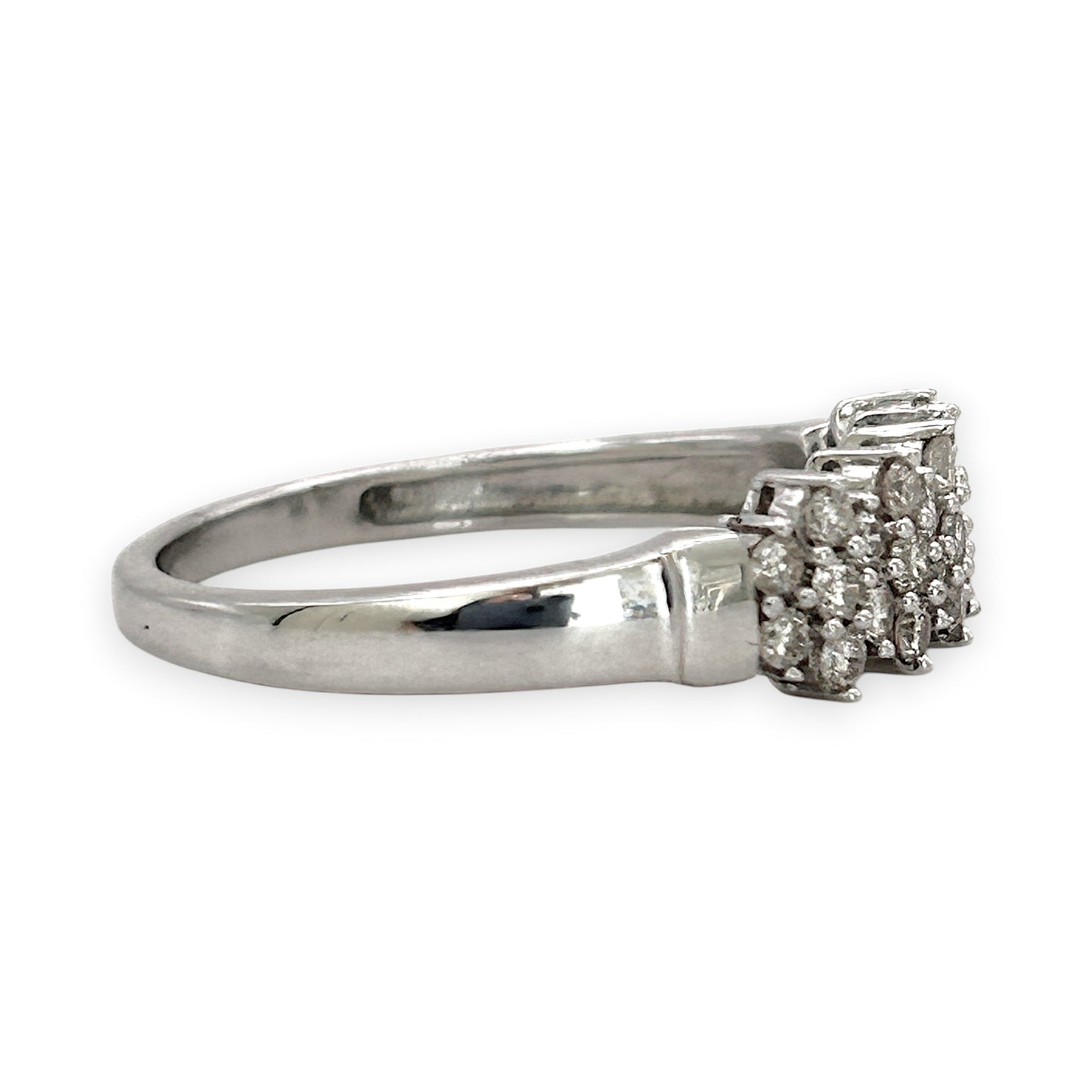 BRAND NEW | 9ct White Gold Ring - Snowlit Diamond Row Band