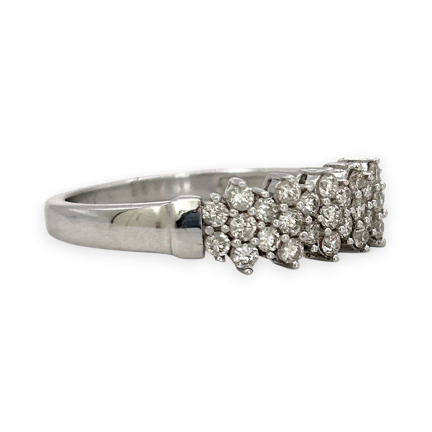 BRAND NEW | 9ct White Gold Ring - Snowlit Diamond Row Band
