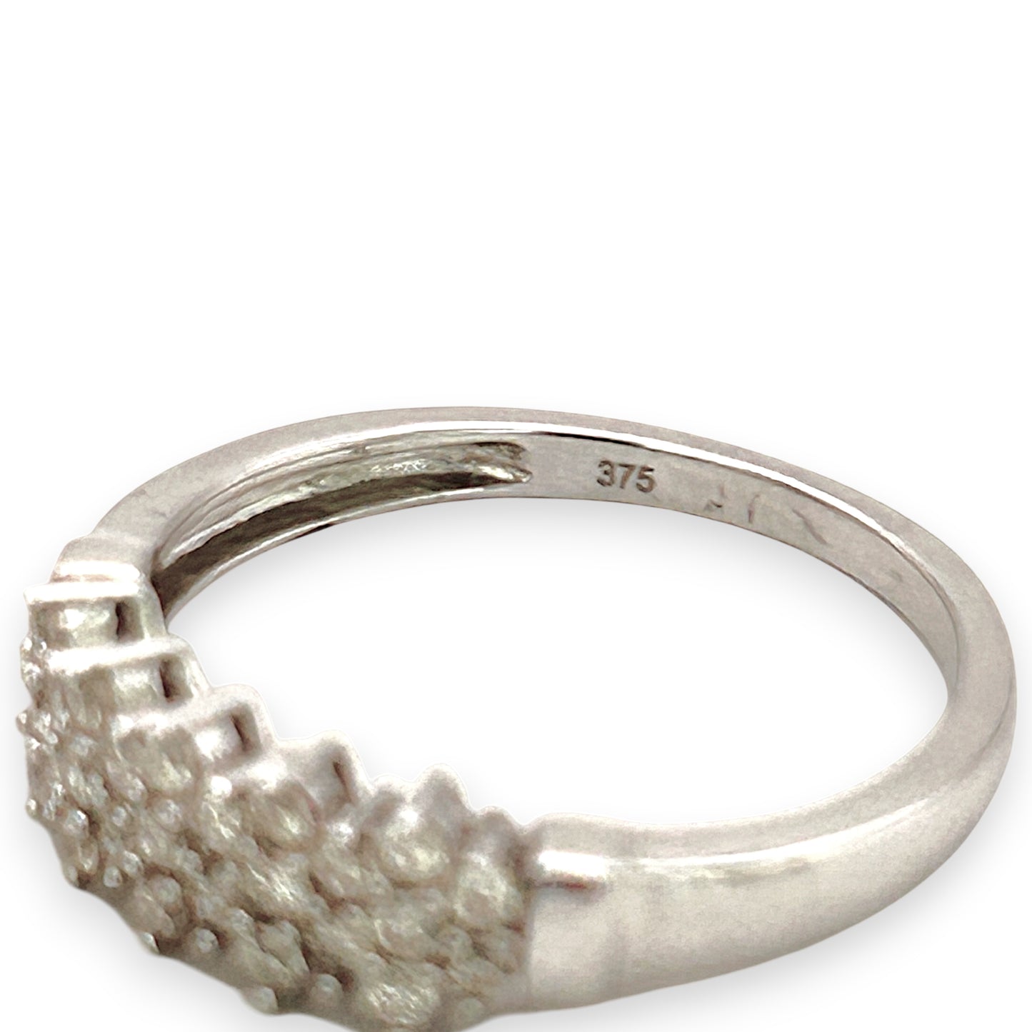 BRAND NEW | 9ct White Gold Ring - Snowlit Diamond Row Band