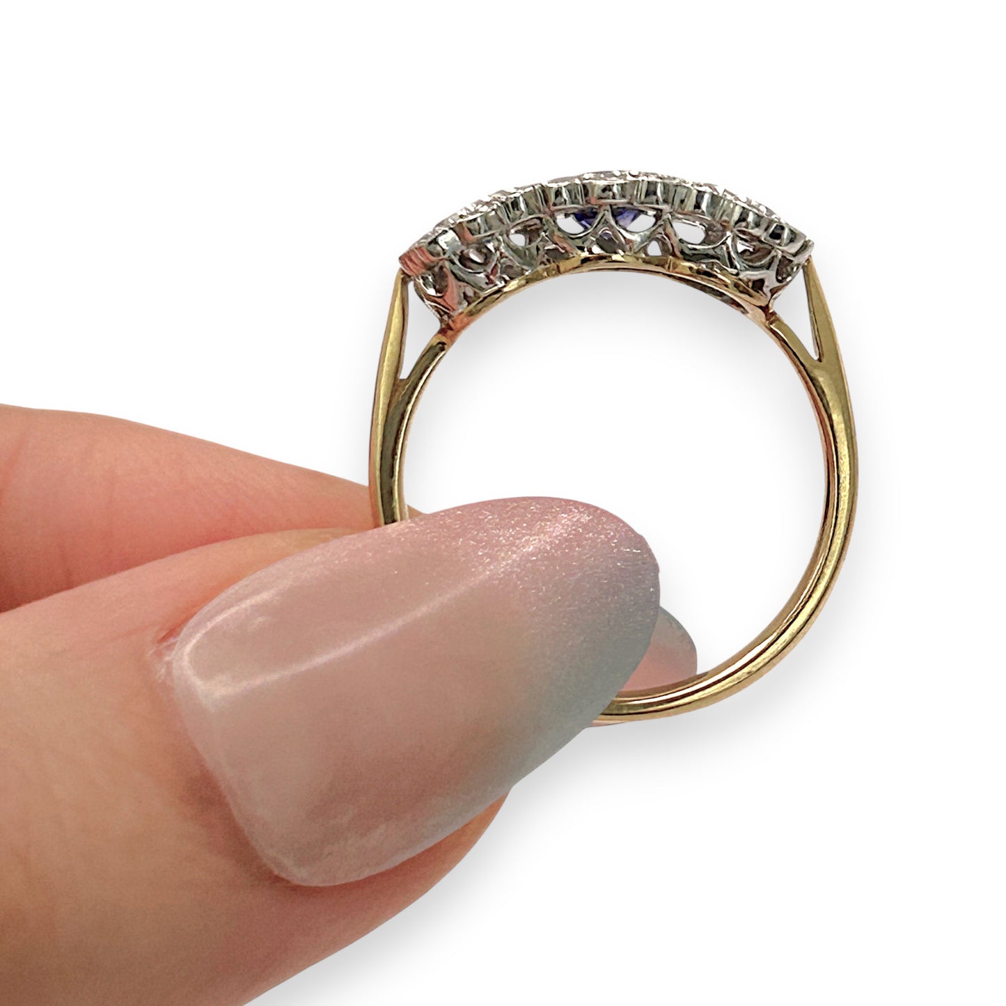 BRAND NEW | 18ct Y/W Gold Sapphire Trinity Ring Valuation $5,800