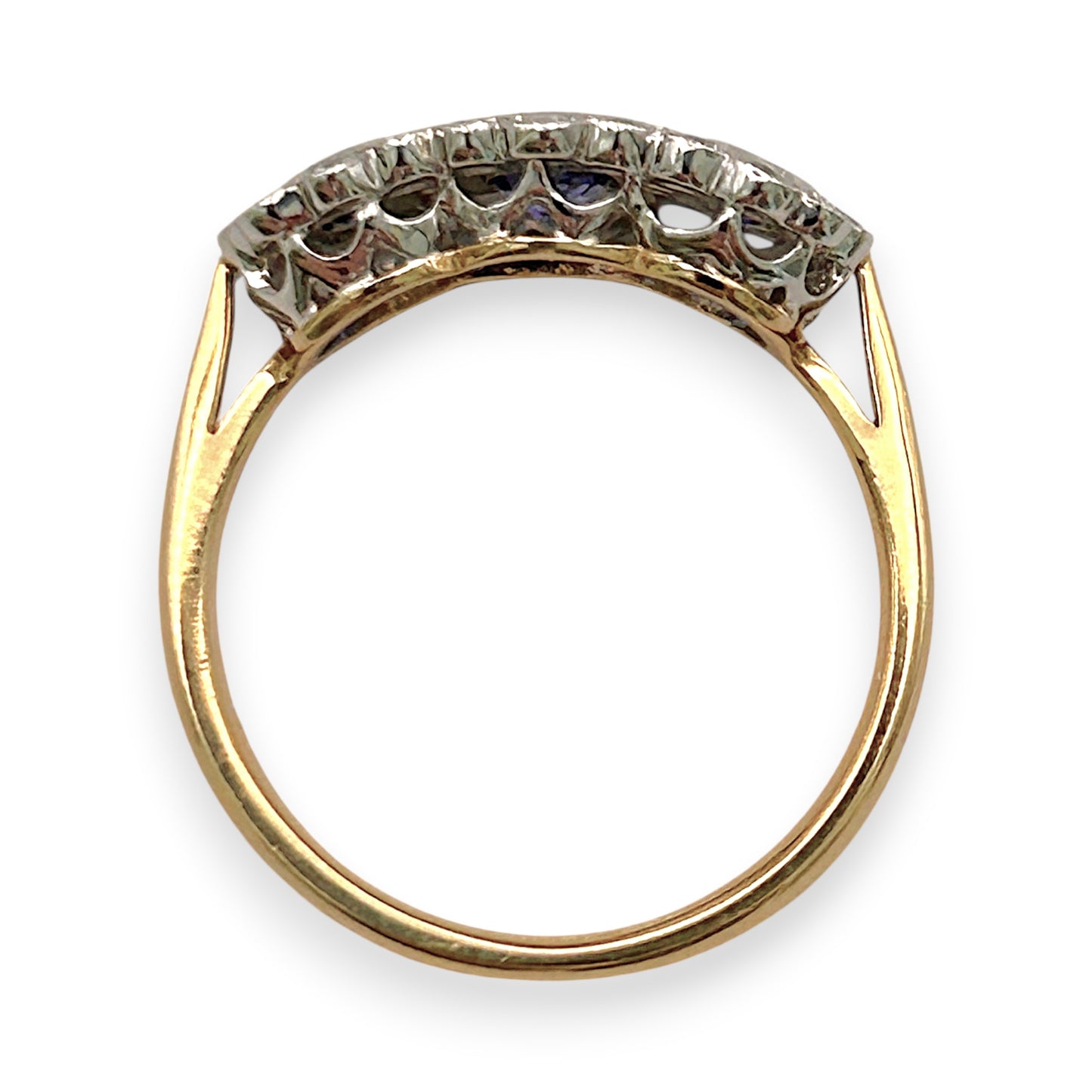 BRAND NEW | 18ct Y/W Gold Sapphire Trinity Ring Valuation $5,800