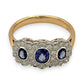 BRAND NEW | 18ct Y/W Gold Sapphire Trinity Ring Valuation $5,800