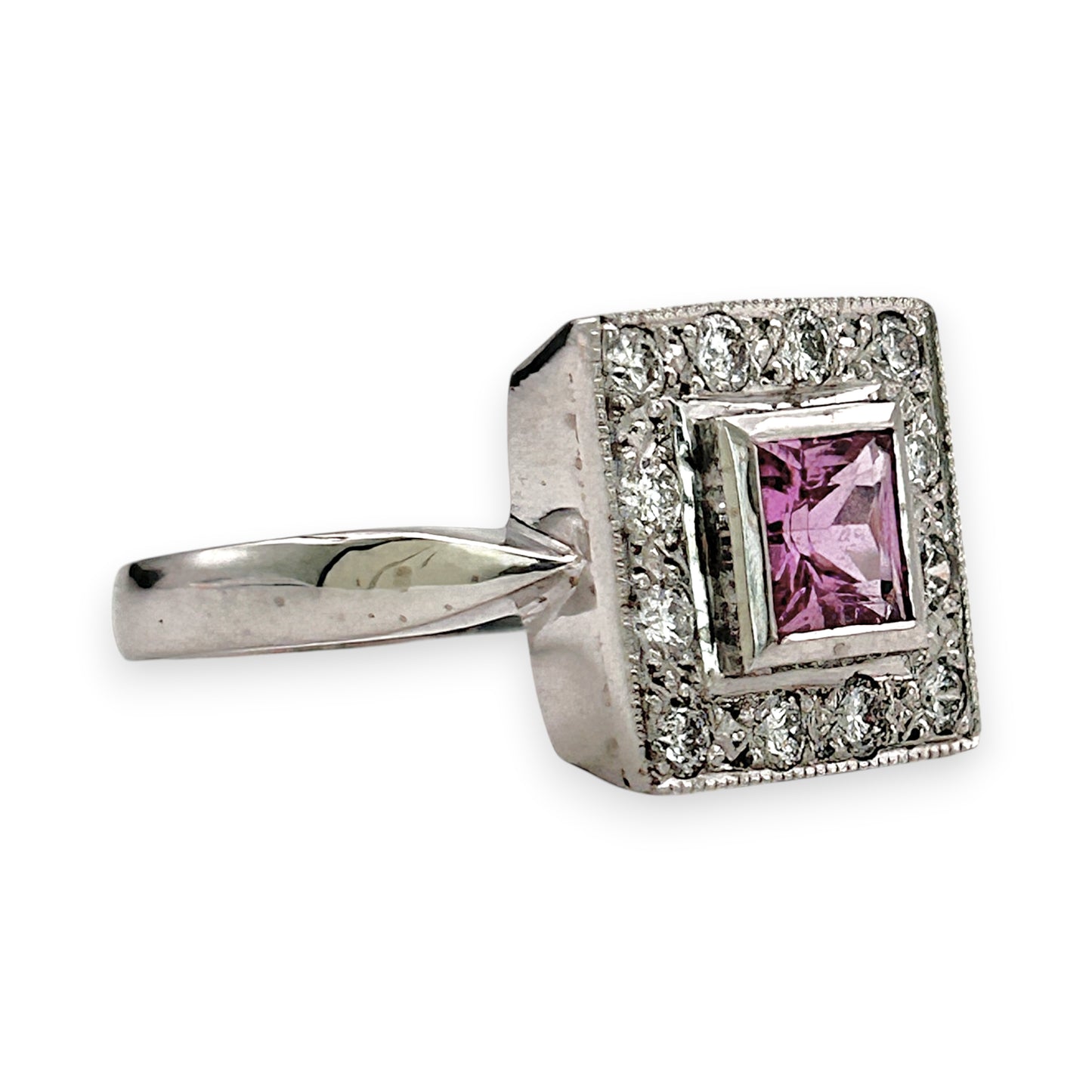 BRAND NEW | 18ct W/Gold Imperial Pink Sapphire Ring Valuation $12,850