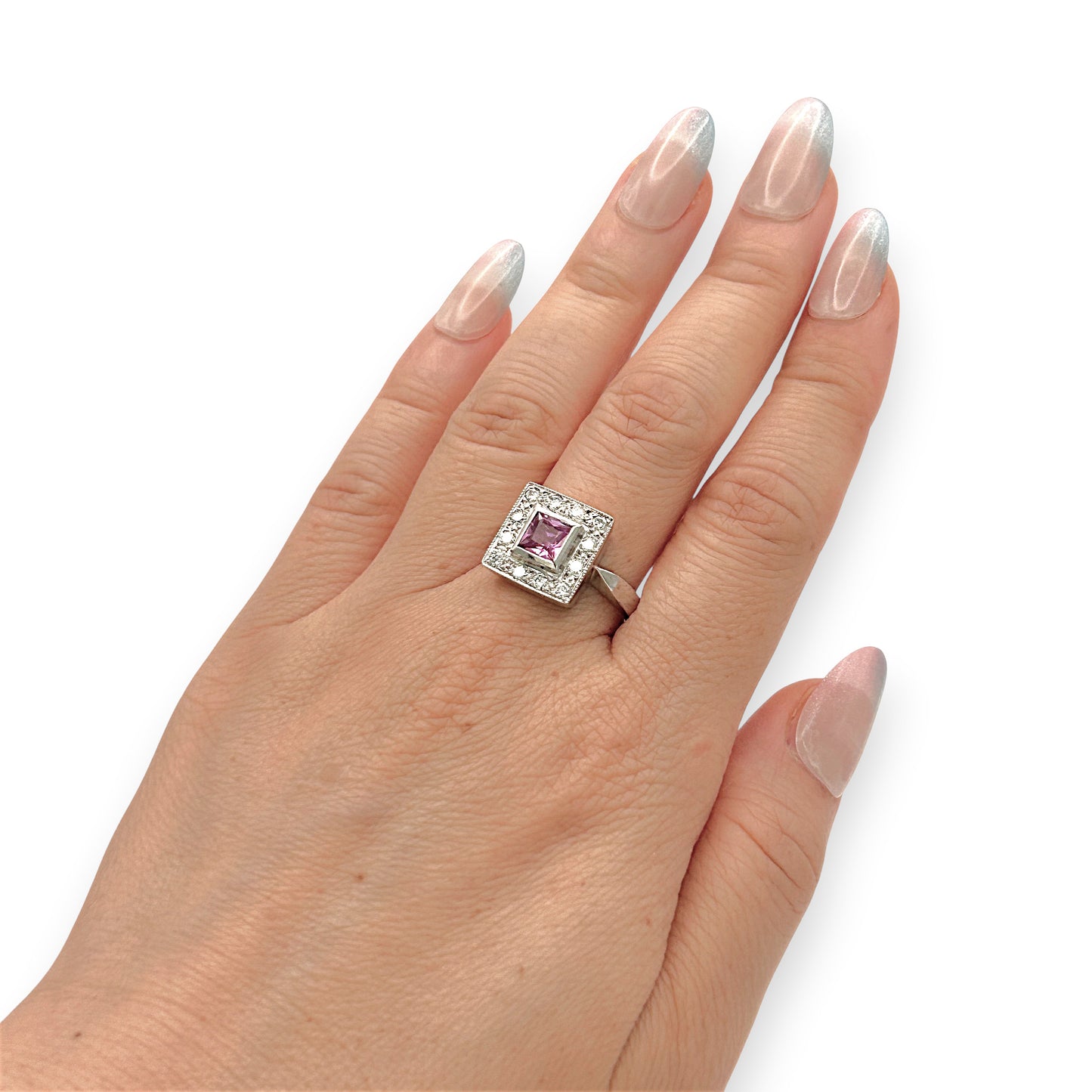 BRAND NEW | 18ct W/Gold Imperial Pink Sapphire Ring Valuation $12,850