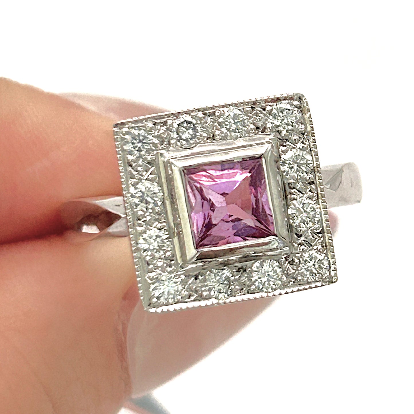 BRAND NEW | 18ct W/Gold Imperial Pink Sapphire Ring Valuation $12,850
