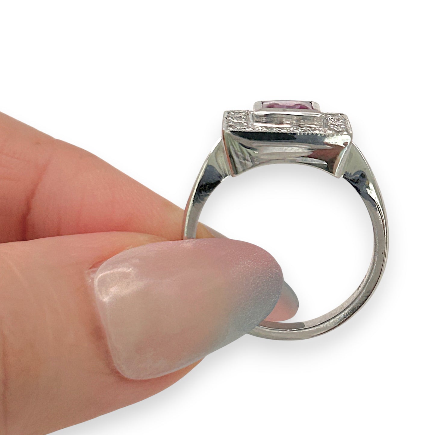 BRAND NEW | 18ct W/Gold Imperial Pink Sapphire Ring Valuation $12,850