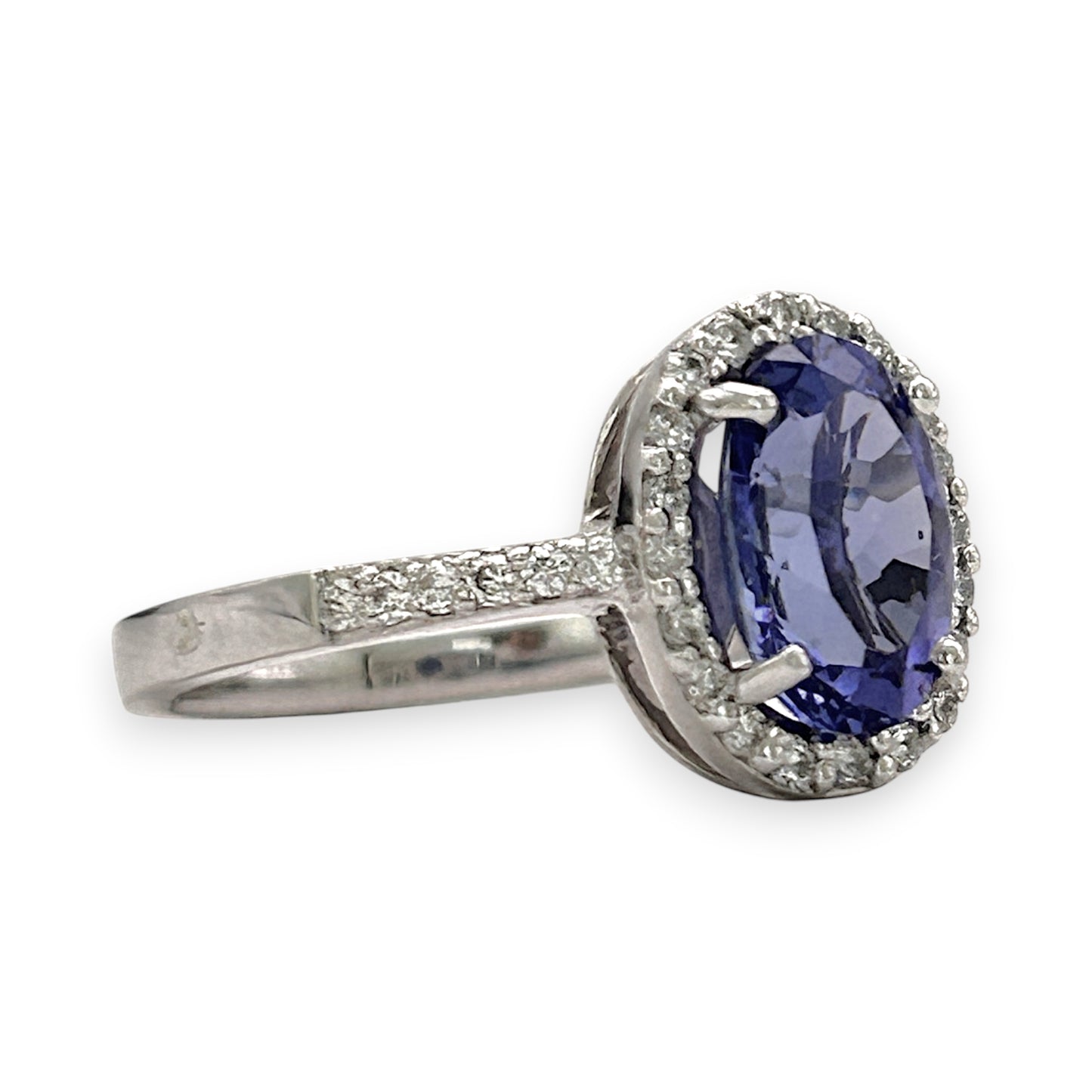 BRAND NEW | 18ct  White Gold Celestine Tanzanite Ring Valuation $7,700