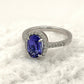 BRAND NEW | 18ct  White Gold Celestine Tanzanite Ring Valuation $7,700