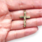 9ct Gold Footsteps Squared Cross Pendant with Footsteps. R # 358