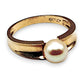 GOLD DEAL | 9ct Gold Solid Ring with 7.2mm Pearl, Size P-Q Width 4.8mm