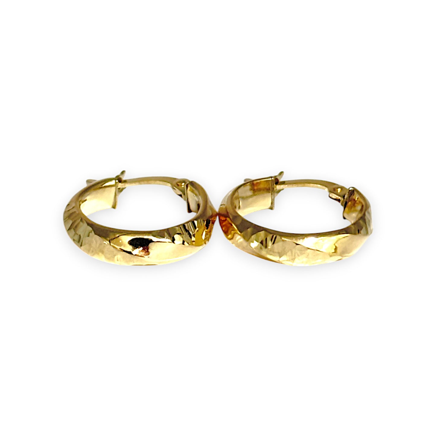 9ct Gold Stylish Hoop Earrings R # 361