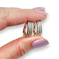 9ct Gold Horse Shoe Hoop Earrings with Diamonds R # 362