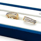 9ct Gold Horse Shoe Hoop Earrings with Diamonds R # 362