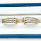9ct Gold Horse Shoe Hoop Earrings with Diamonds R # 362