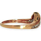 9ct Gold Overlapping V Shape Dazzling Diamond Ring, Size N1/2. R # 364