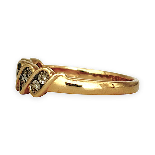 GOLD DEAL | 9ct Gold Eternity Diamond Ring Size O - PROUDS