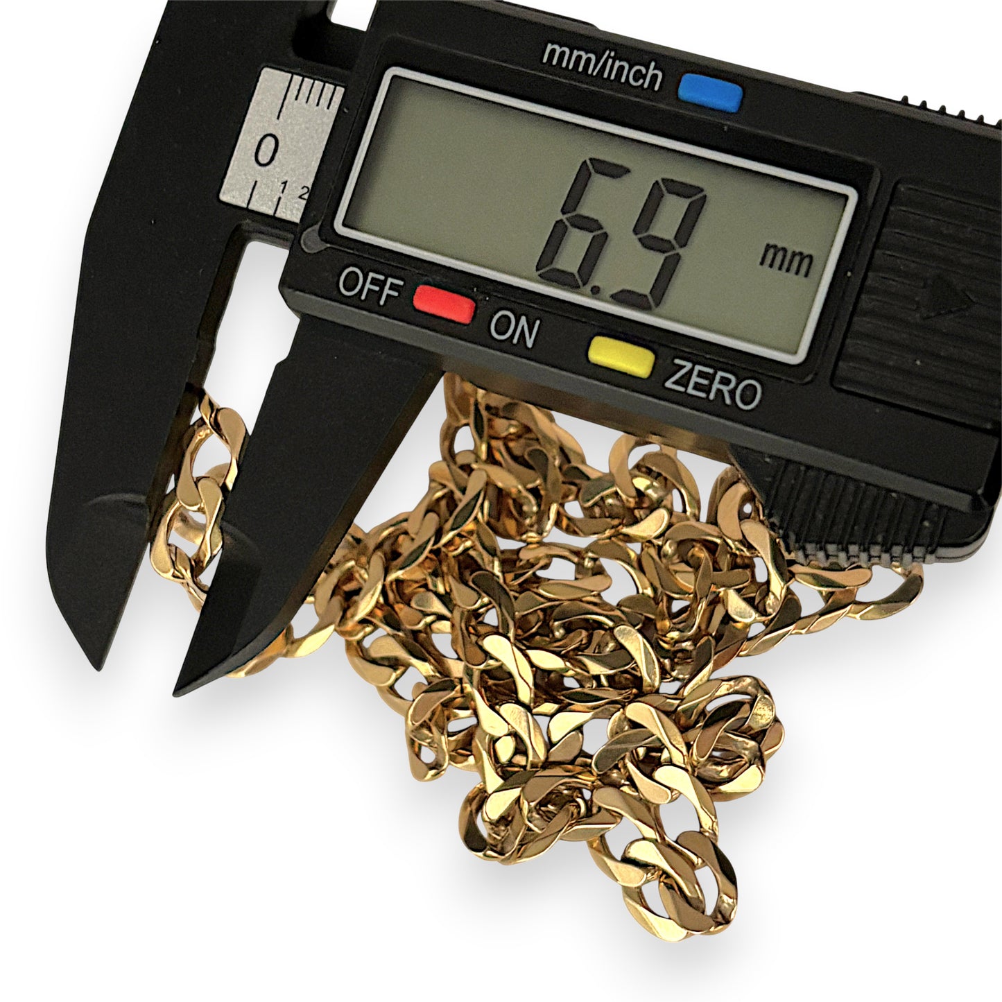 NZGD | MHJ 10ct 10(kt) Gold Flat Curb Link 63cm Chain NZ