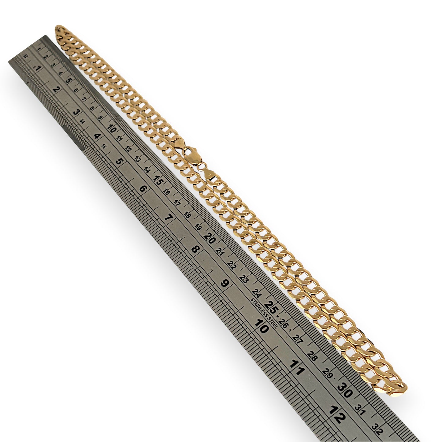 NZGD | MHJ 10ct 10(kt) Gold Flat Curb Link 63cm Chain NZ