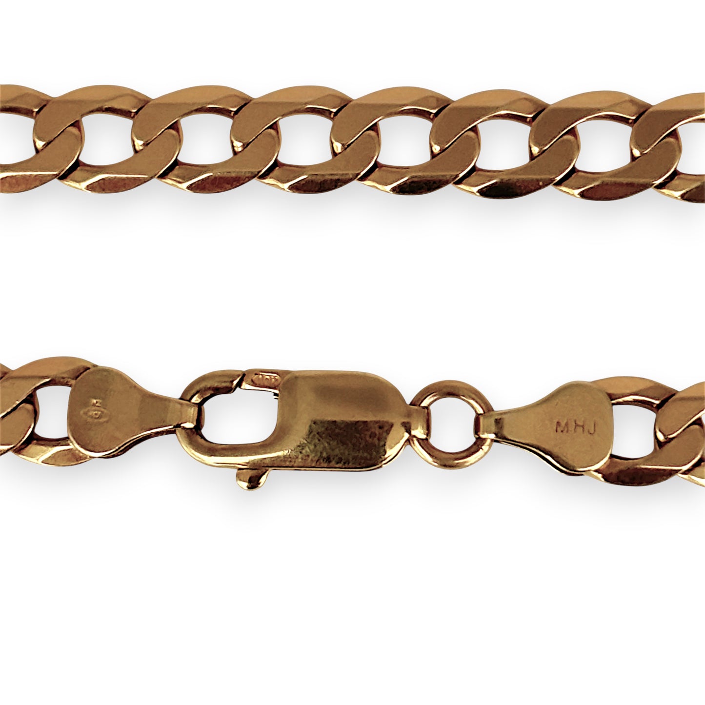 NZGD | MHJ 10ct 10(kt) Gold Flat Curb Link 63cm Chain NZ