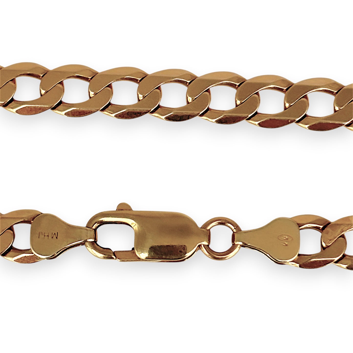NZGD | MHJ 10ct 10(kt) Gold Flat Curb Link 63cm Chain NZ