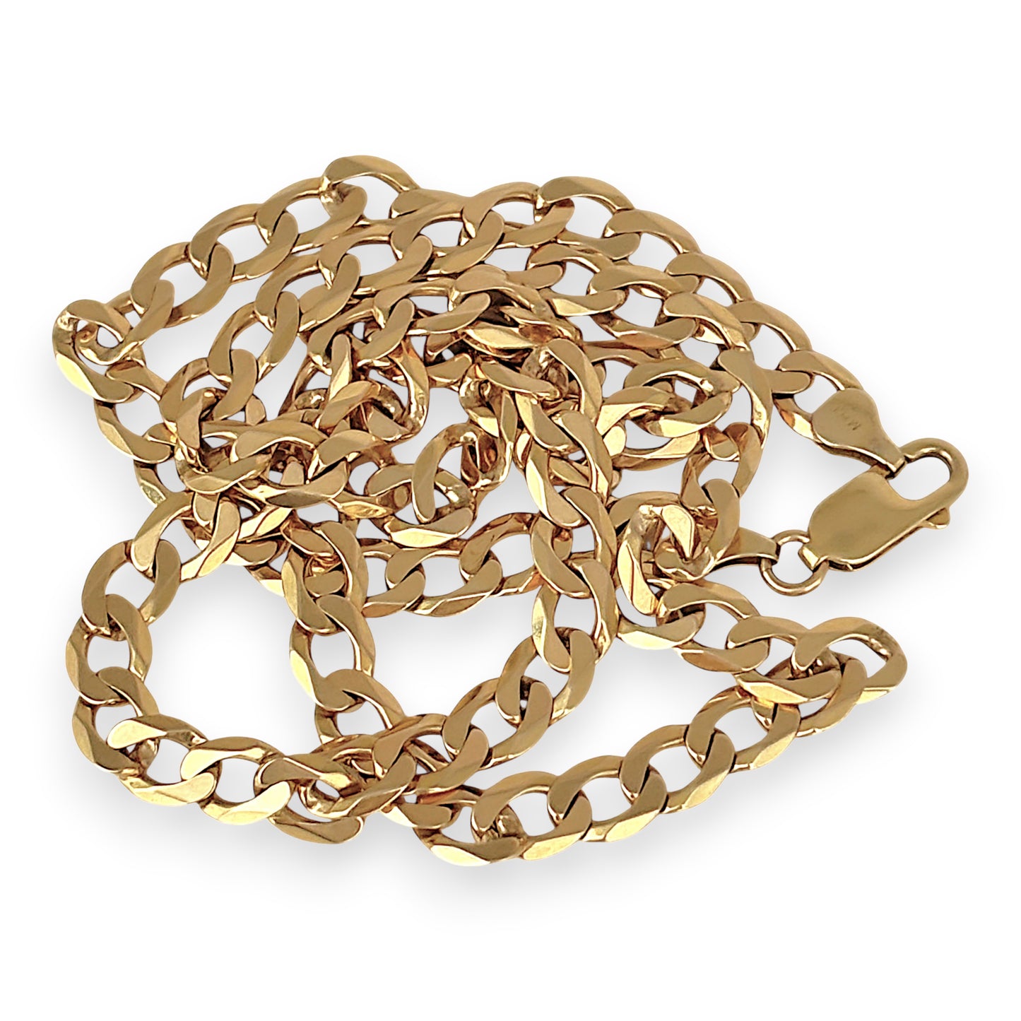 NZGD | MHJ 10ct 10(kt) Gold Flat Curb Link 63cm Chain NZ