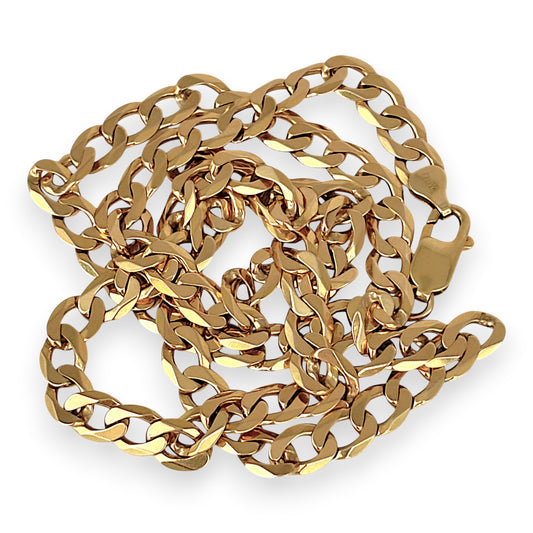 NZGD | MHJ 10ct 10(kt) Gold Flat Curb Link 63cm Chain NZ
