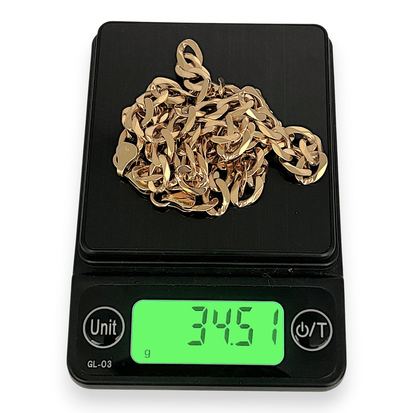 NZGD | MHJ 10ct 10(kt) Gold Flat Curb Link 63cm Chain NZ