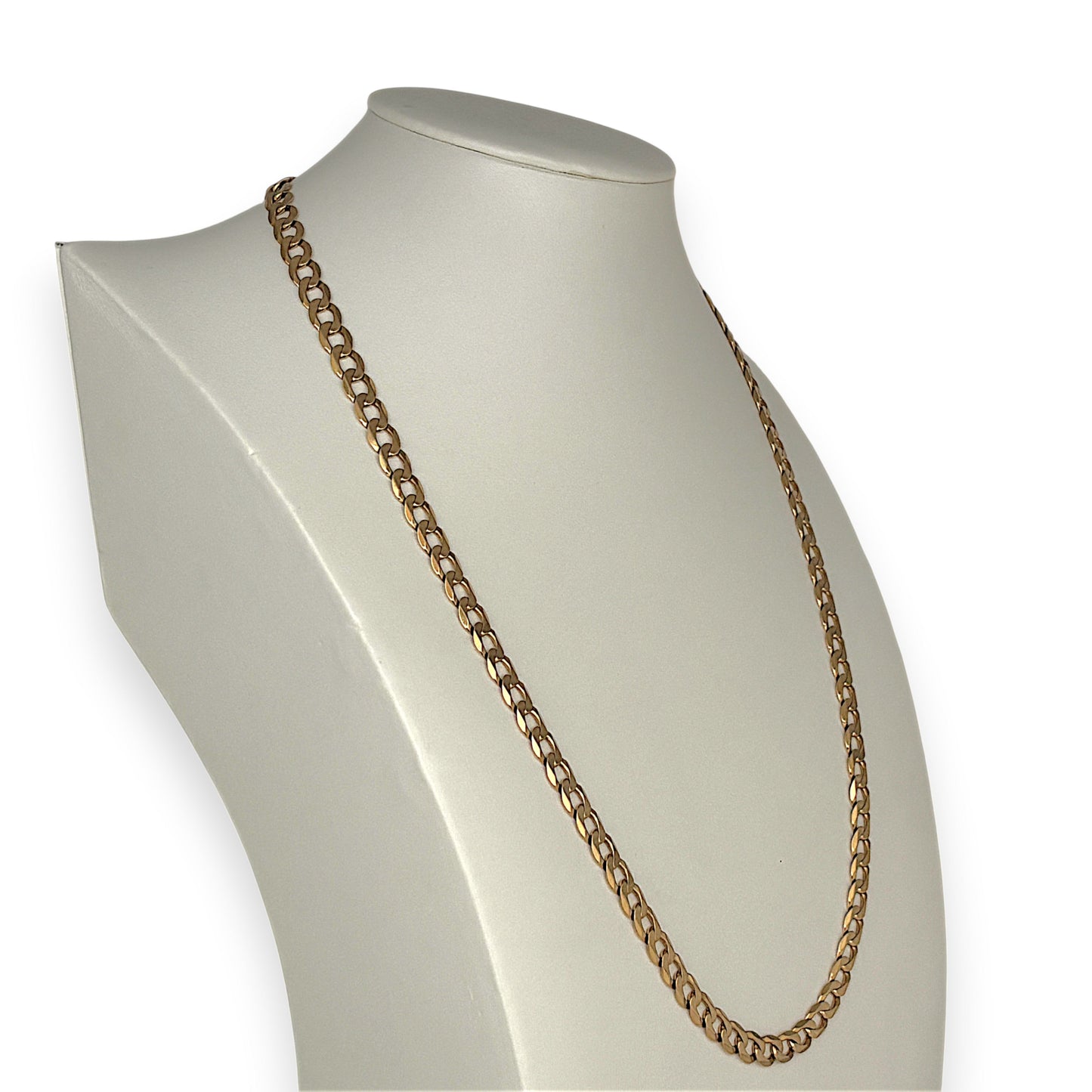 NZGD | MHJ 10ct 10(kt) Gold Flat Curb Link 63cm Chain NZ