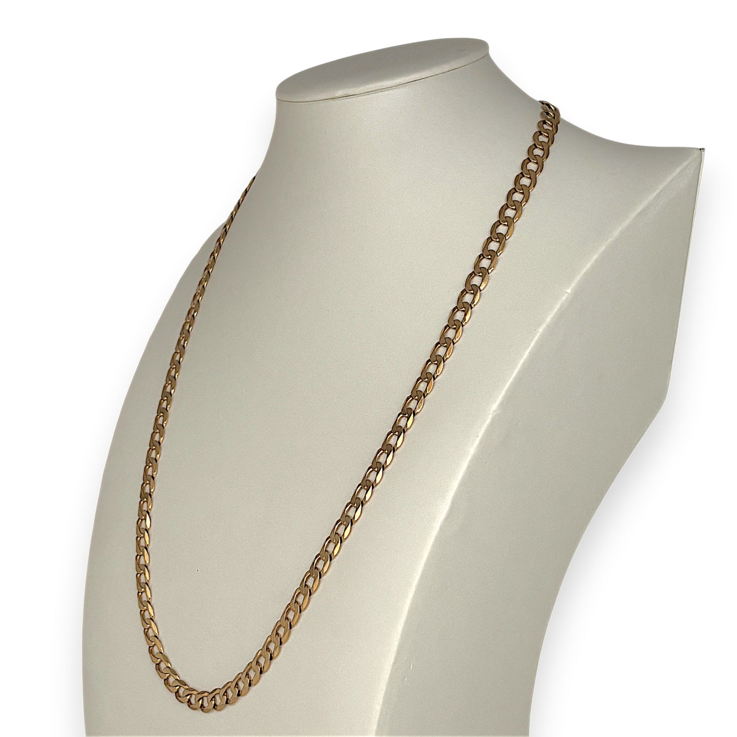 NZGD | MHJ 10ct 10(kt) Gold Flat Curb Link 63cm Chain NZ