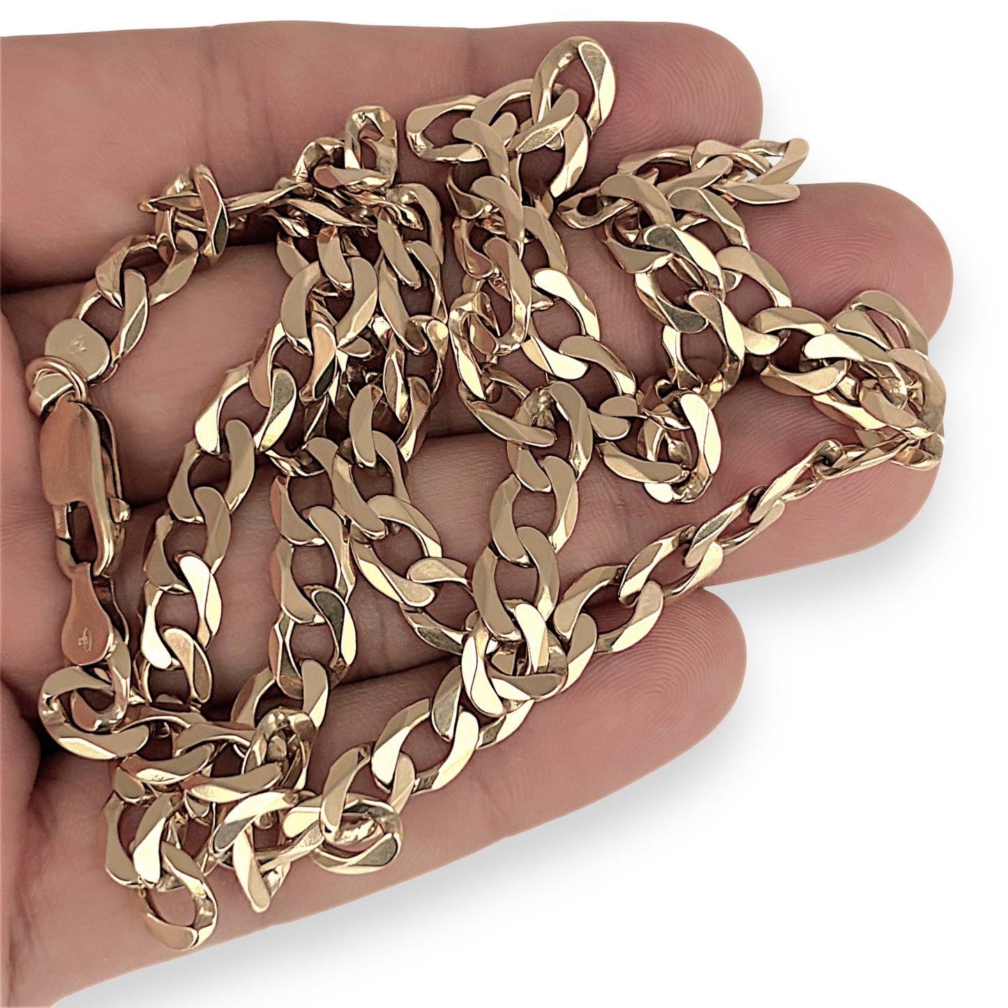 NZGD | MHJ 10ct 10(kt) Gold Flat Curb Link 63cm Chain NZ
