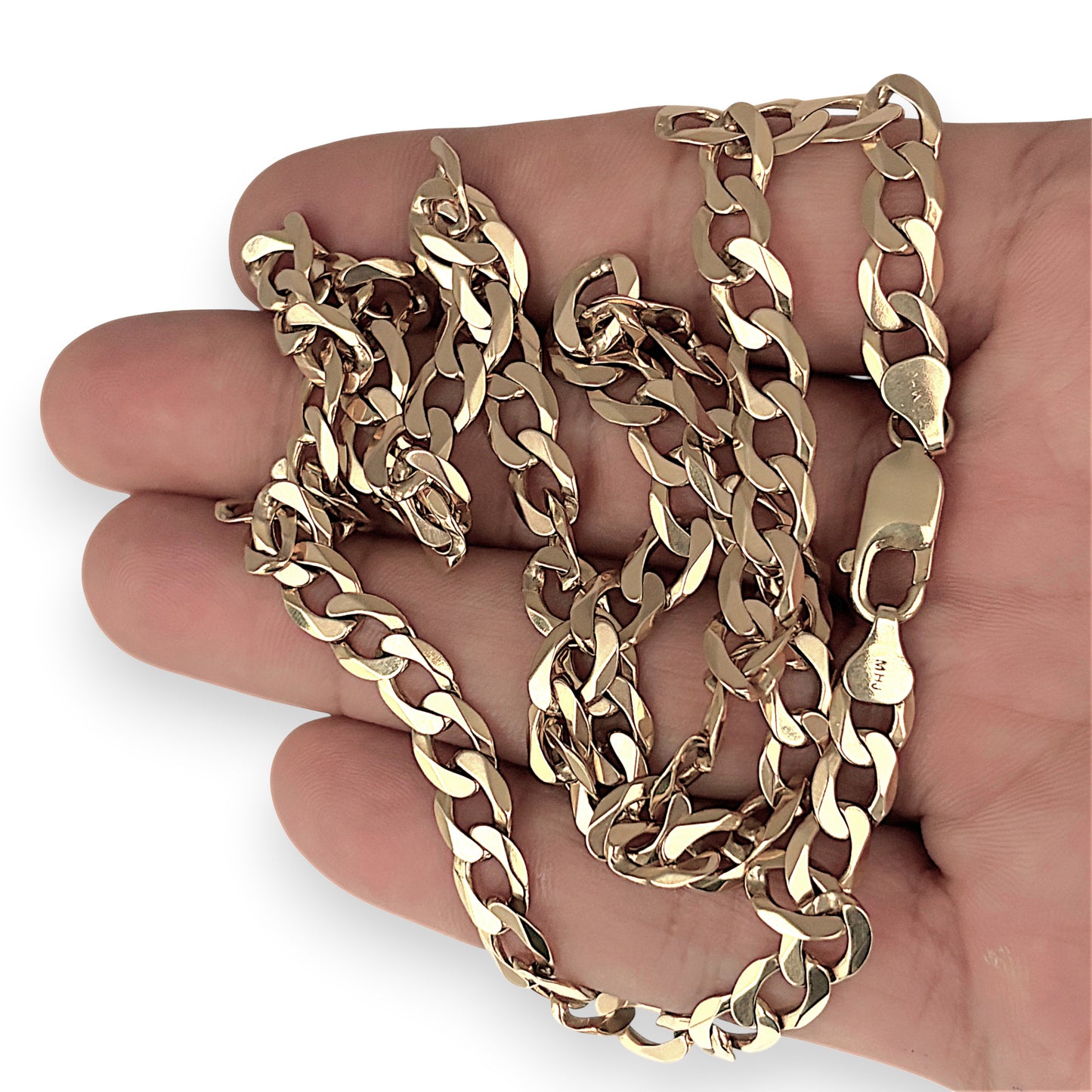 NZGD | MHJ 10ct 10(kt) Gold Flat Curb Link 63cm Chain NZ