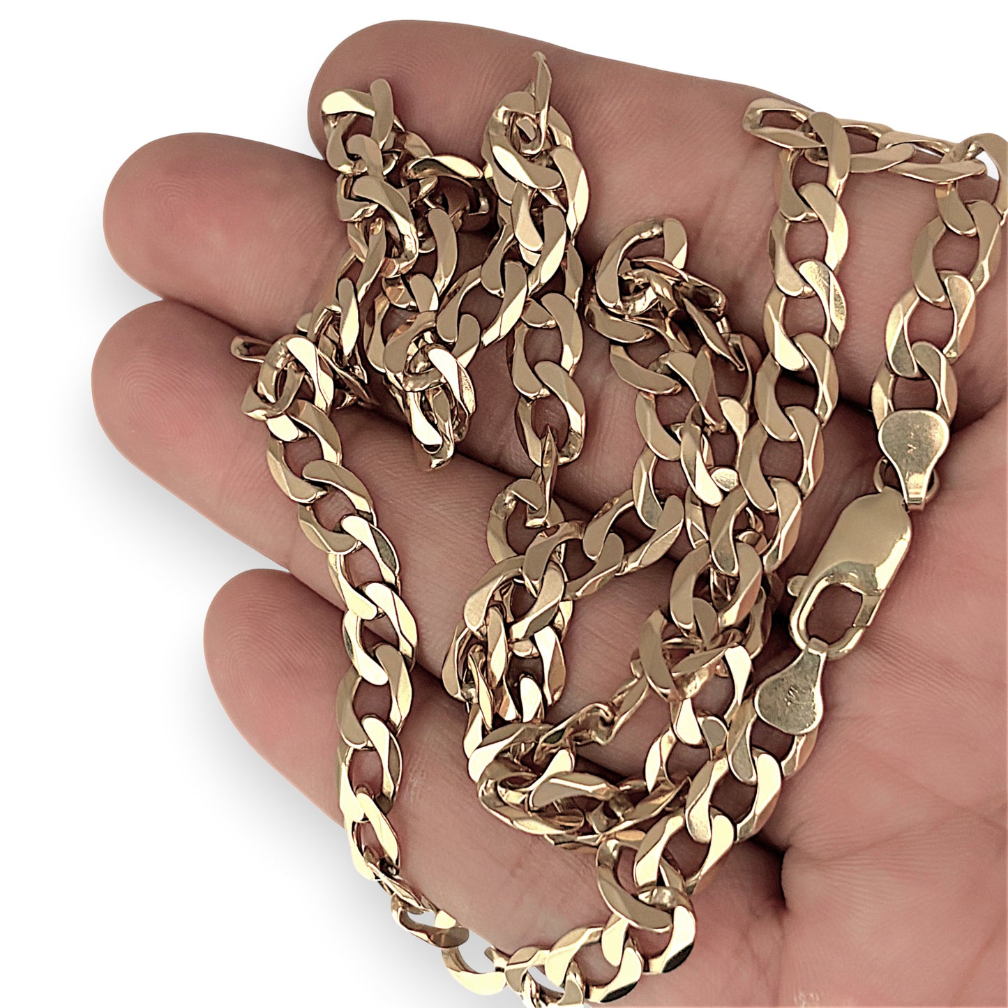 NZGD | MHJ 10ct 10(kt) Gold Flat Curb Link 63cm Chain NZ