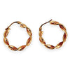 9ct Gold Round Twist Hoop Earrings. R # 375